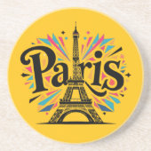City of Lights: Bold Paris Typography Art コースター (正面)
