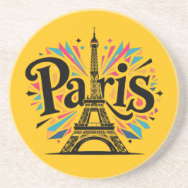 City of Lights: Bold Paris Typography Art コースター