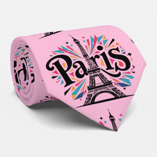 City of Lights: Bold Paris Typography Art ネクタイ (ロール)