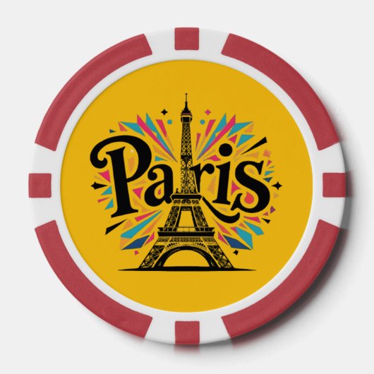 City of Lights: Bold Paris Typography Art ポーカーチップ (正面)