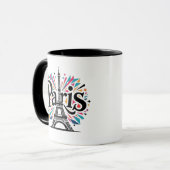City of Lights: Bold Paris Typography Art マグカップ (正面左)