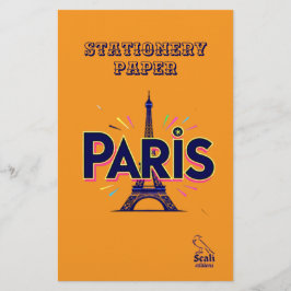 City of Lights: Bold Paris Typography Art 便箋