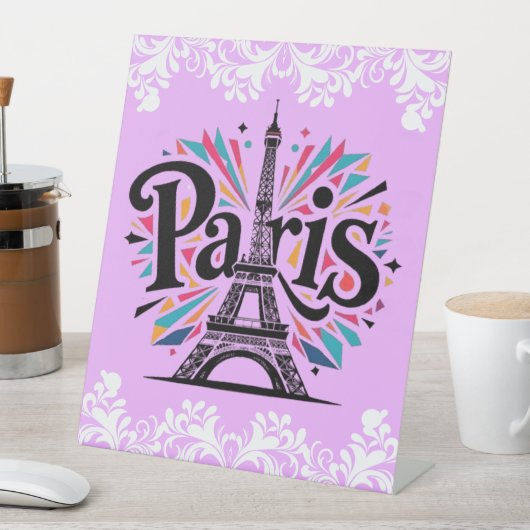 City of Lights: Bold Paris Typography Art 台座サイン (インサイチュ)
