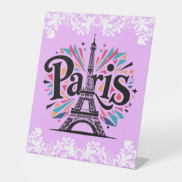 City of Lights: Bold Paris Typography Art 台座サイン