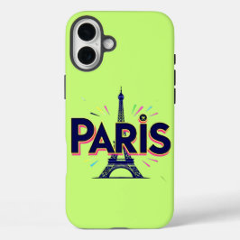 City of Lights: Bold Paris Typography Art iPhone 16 Plusケース