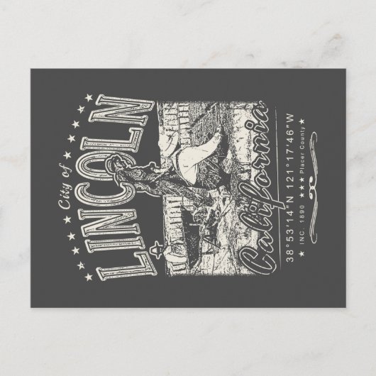 CITY OF LINCOLN - PLACER CALIFORNIAヴィンテージ ポストカード (正面)