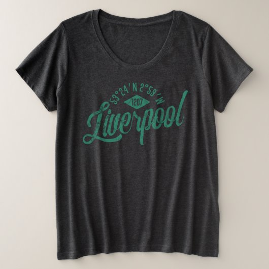 City of Liverpool Coordinates Tee Shirt プラスサイズTシャツ (デザイン正面)