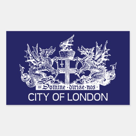 City of London,ヴィンテージ, Coat of Arms，イギリス 長方形シール (正面)