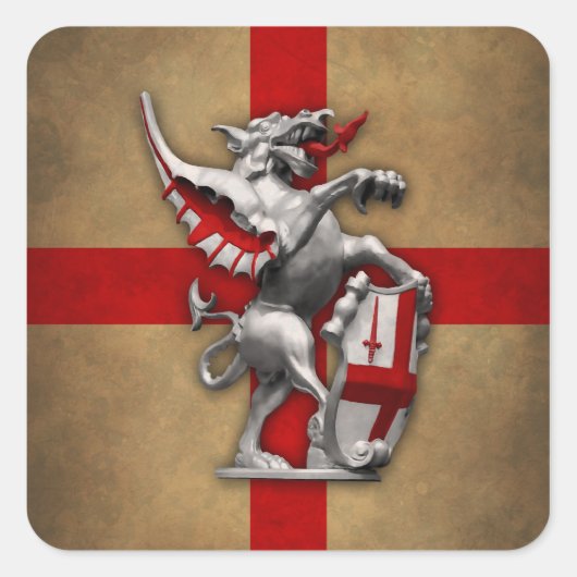City of London Dragon squareステッカー スクエアシール (正面)