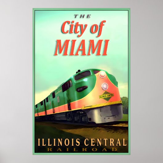 City of Miami Illinois Central Railroad New Poster ポスター (正面)