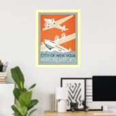 City of New York Cities Airport～ヴィンテージ ポスター (ホームオフィス)