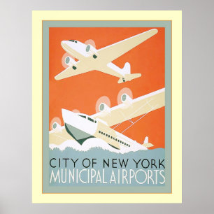 City of New York Cities Airport~ヴィンテージ ポスター