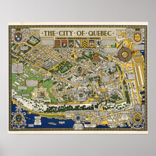 City of Quebec Map ポスター (正面)