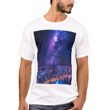 City of Stars: Futuristic Skyline Under a Galactic