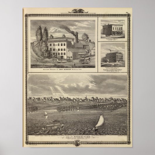 City of Storm Lake brewery, Muscatine bldg ポスター (正面)