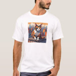 City Rooftop Cat - Urban Calico Charm Tシャツ