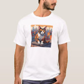 City Rooftop Cat - Urban Calico Charm Tシャツ (正面)