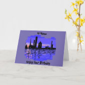 City Scapeカスタマイズ可能な誕生日カード カード (黄色い花)
