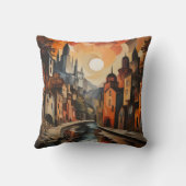 City Scape Impressionismスタイル – 両面 クッション (裏面)