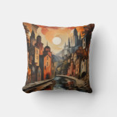 City Scape Impressionismスタイル – 両面 クッション (正面)