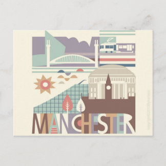 City Scape ManchesterとNorth Westはがき ポストカード