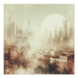 City Scape Old Photo Graphic Design ポスター