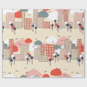 City seamless pattern ラッピングペーパー (フラット)
