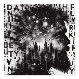 City Skylineを使用した二重露出マンプロファイル フォトプリント