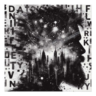 City Skylineを使用した二重露出マンプロファイル フォトプリント