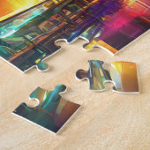 City Skyline Art 3写真パズルSkyline Internet ジグソーパズル (側面)