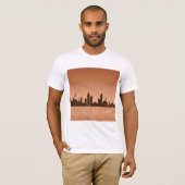 City Skyline At Dawn Mens Tシャツ (正面フル)