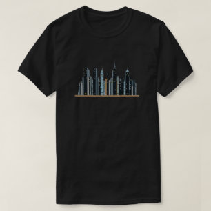 City Skyline Bookshelf – ミニマルTシャツユニセックス Tシャツ