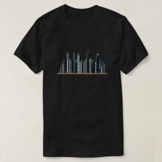 City Skyline Bookshelf – ミニマルTシャツユニセックス Tシャツ