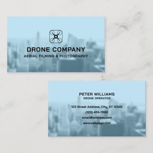 City skyline logo drone 名刺 (正面/裏面)