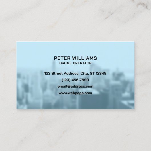 City skyline logo drone 名刺 (裏面)