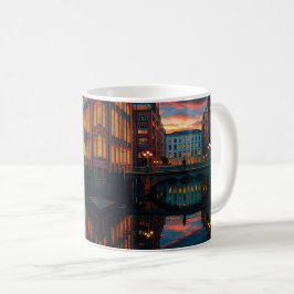 City Sunset Reflection Glow コーヒーマグカップ