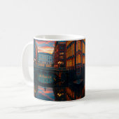 City Sunset Reflection Glow コーヒーマグカップ (正面左)