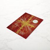 City symmetry -金ゴールド- 2026年新年のロゴ 箔シーズンポストカード (回転した状態)