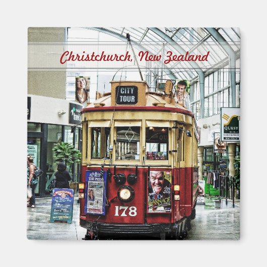 City Tour Tram Christchurch，ニュージーランド磁石 マグネット (正面)
