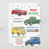 City Transportation Truck Birthday Party  招待状 (正面/裏面)