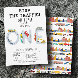 City Transportation Vehicles Truck First Birthday