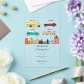 City Transportation Vehicles Truck Second Birthday アクリル招待状 (インサイチュ (ウェディング))