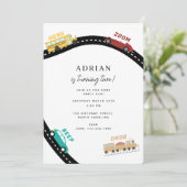 City Transportation Vehicles Truck Second Birthday 招待状 (スタンド正面)