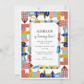 City Transportation Vehicles Truck Second Birthday 招待状 (正面)