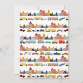 City Transportation Vehicles Truck Second Birthday 招待状 (裏面)