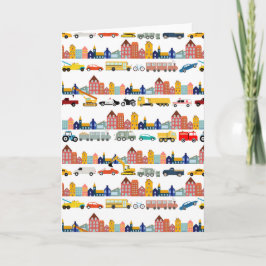 City Transportation Vehicles Trucks Cars Kids カード