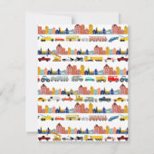 City Transportation Vehicles Trucks Cars Kids ノートカード (裏面)
