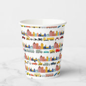 City Transportation Vehicles Trucks Cars Kids 紙コップ (左)