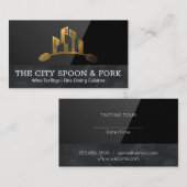 City Walleryの金ゴールドロゴ |黒の光沢 名刺 (正面/裏面)