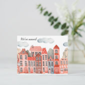 City We've Moved -  New Address Watercolor Door  案内ポストカード (スタンド正面)